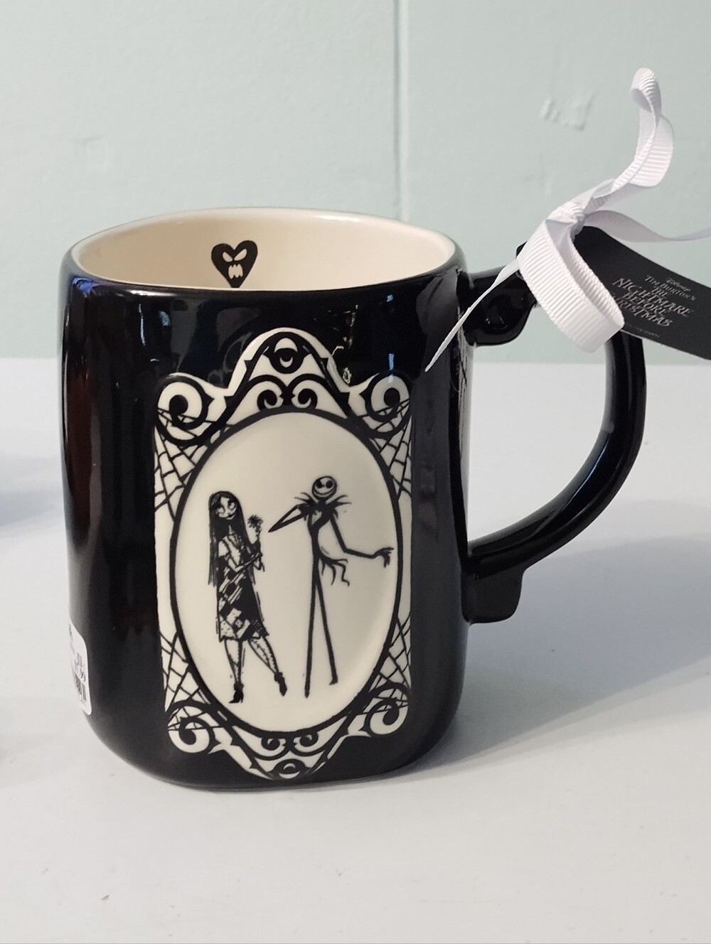 Disney Nightmare Before Christmas Black Ceramic Mug with Gothic Portrait Design